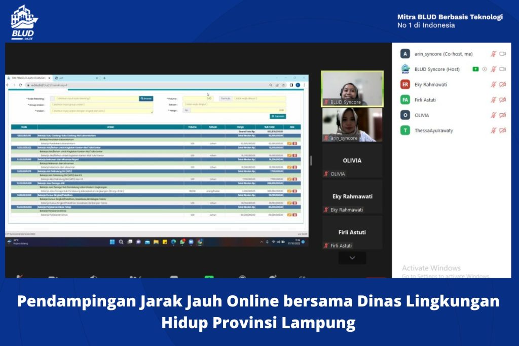 Pendampingan Jarak Jauh Online bersama Dinas Lingkungan Hidup Provinsi Lampung