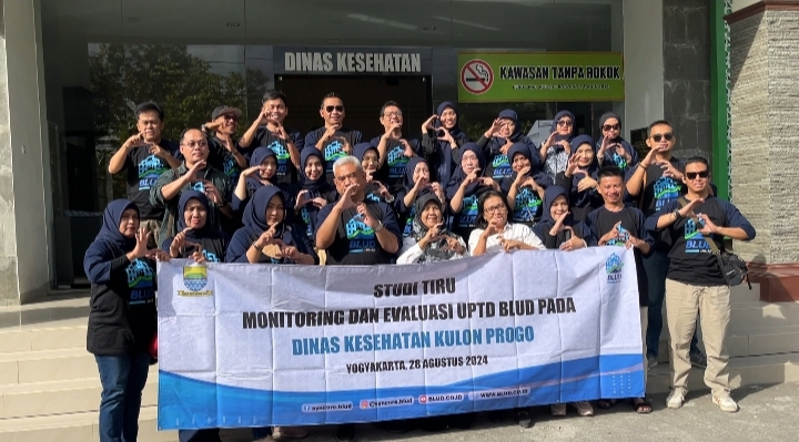 Kunjungan Studi Tiru Dinas Kesehatan Kota Bandung ke Kabupaten Kulon Progo untuk belajar penerapan BLUD.